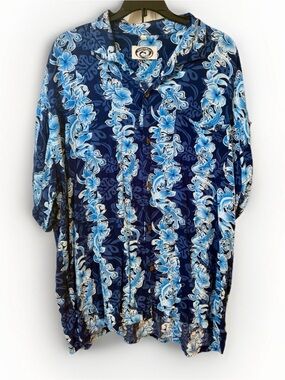 Vintage XXL 100% Rayon Handmade Hawaiian Shirt GoHawaii SingleStitch 2holeButton